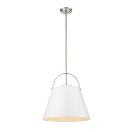 Z-Lite Z-Studio 1 Light Pendant, Matte White 726P18-MW+BN